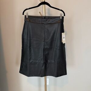 NWT - NYDJ Black Faux Leather A-Line Skirt